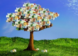 Dieser Geldbaum symbolisiert das Geld, dass man durch Umsatzsteuererhöhung verloren hat.